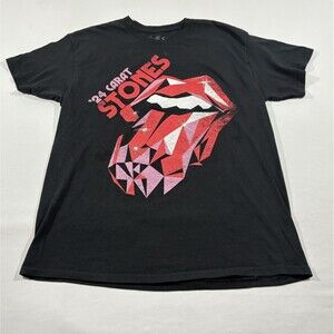 Rolling Stones Hackney Diamonds Tour 2024 Tongue Black T Shirt Mens Band Tee M